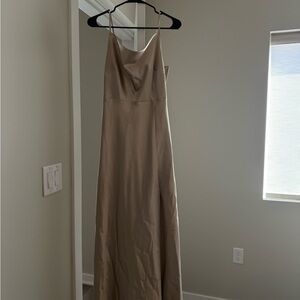 Elegant Tan Maxi Dress